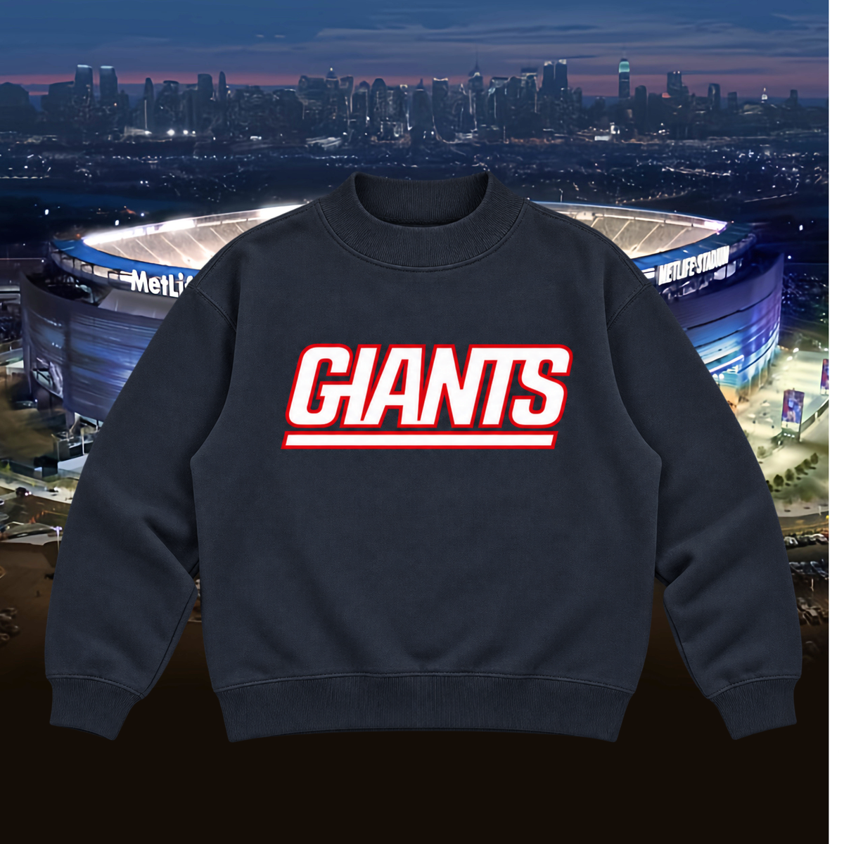 Giants Inspired Mockneck Sweatshirt (Matching sweatpants also available)