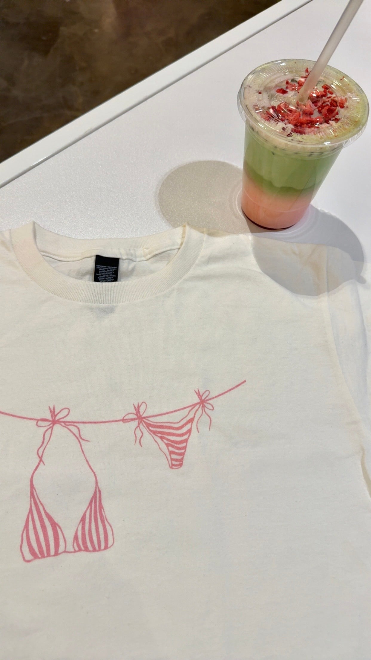 Bikini Clothesline Graphic Baby Tee (Adult/Tweens)