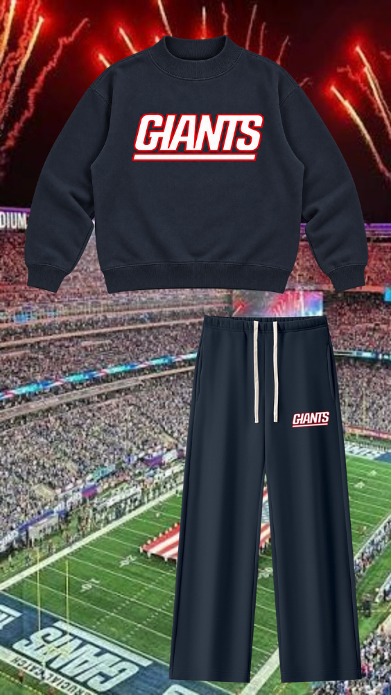 Giants Inspired Mockneck Sweatshirt (Matching sweatpants also available)