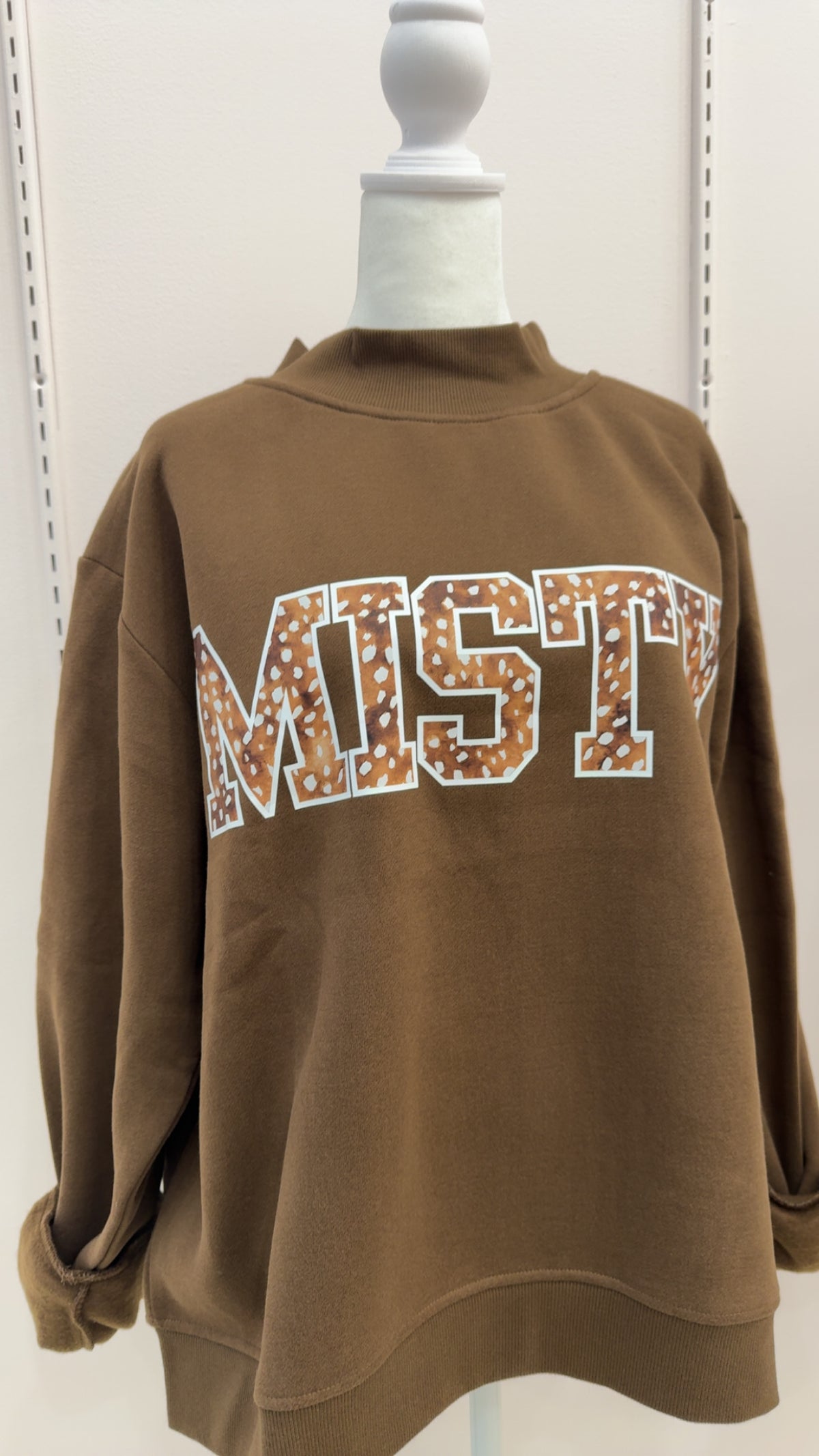 Misty Fawn Deer Mockneck Sweatshirt