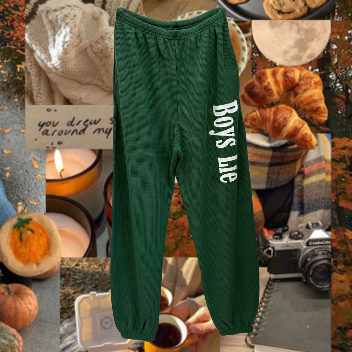 Boys Lie Green Harley Waffle Sweatpants (Matching zip up also available)