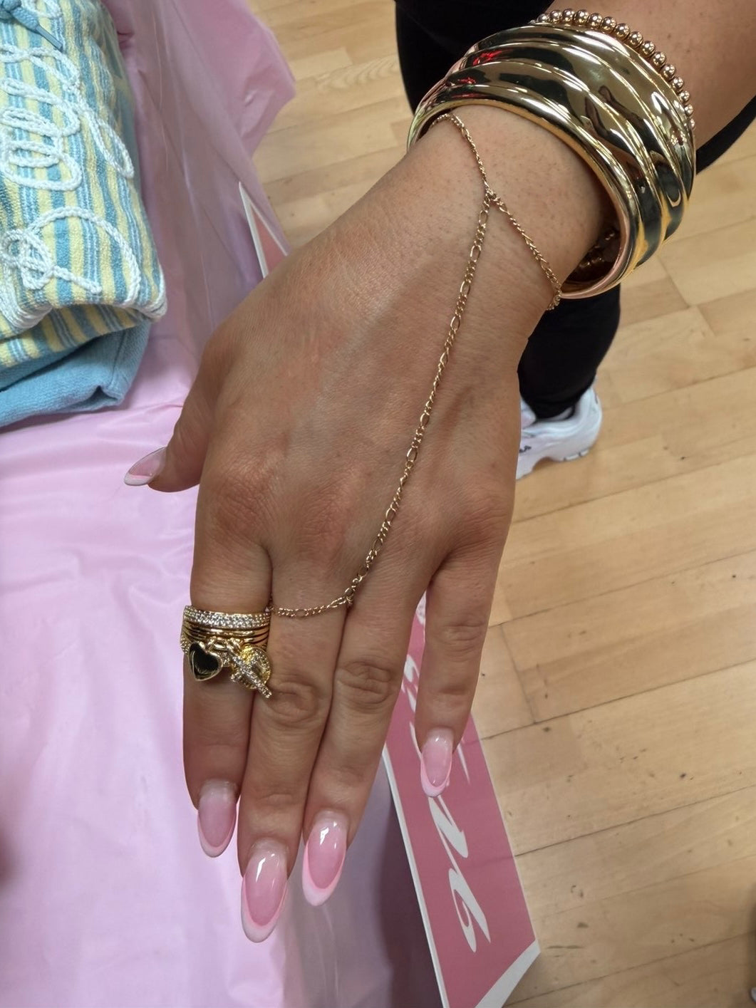 Chunky Textured Bangle Bracelet (Gold Filled)