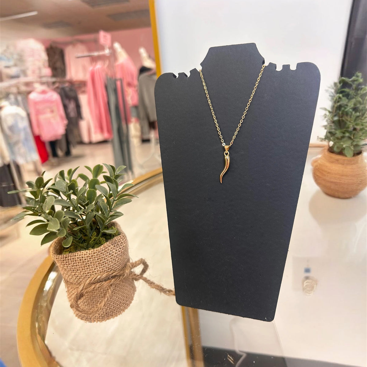 Medium Italian Horn Gold Filled Necklace
