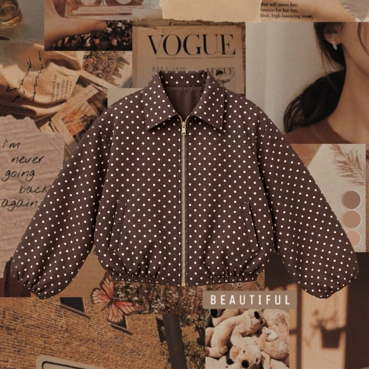 Polka Dot Bomber Jacket