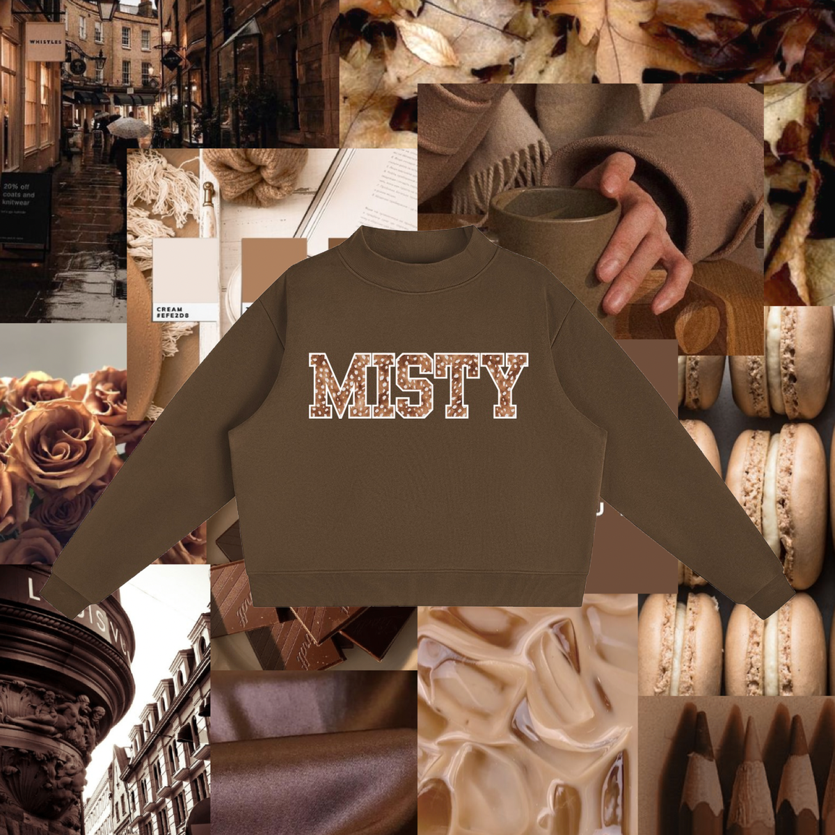 Misty Fawn Deer Mockneck Sweatshirt