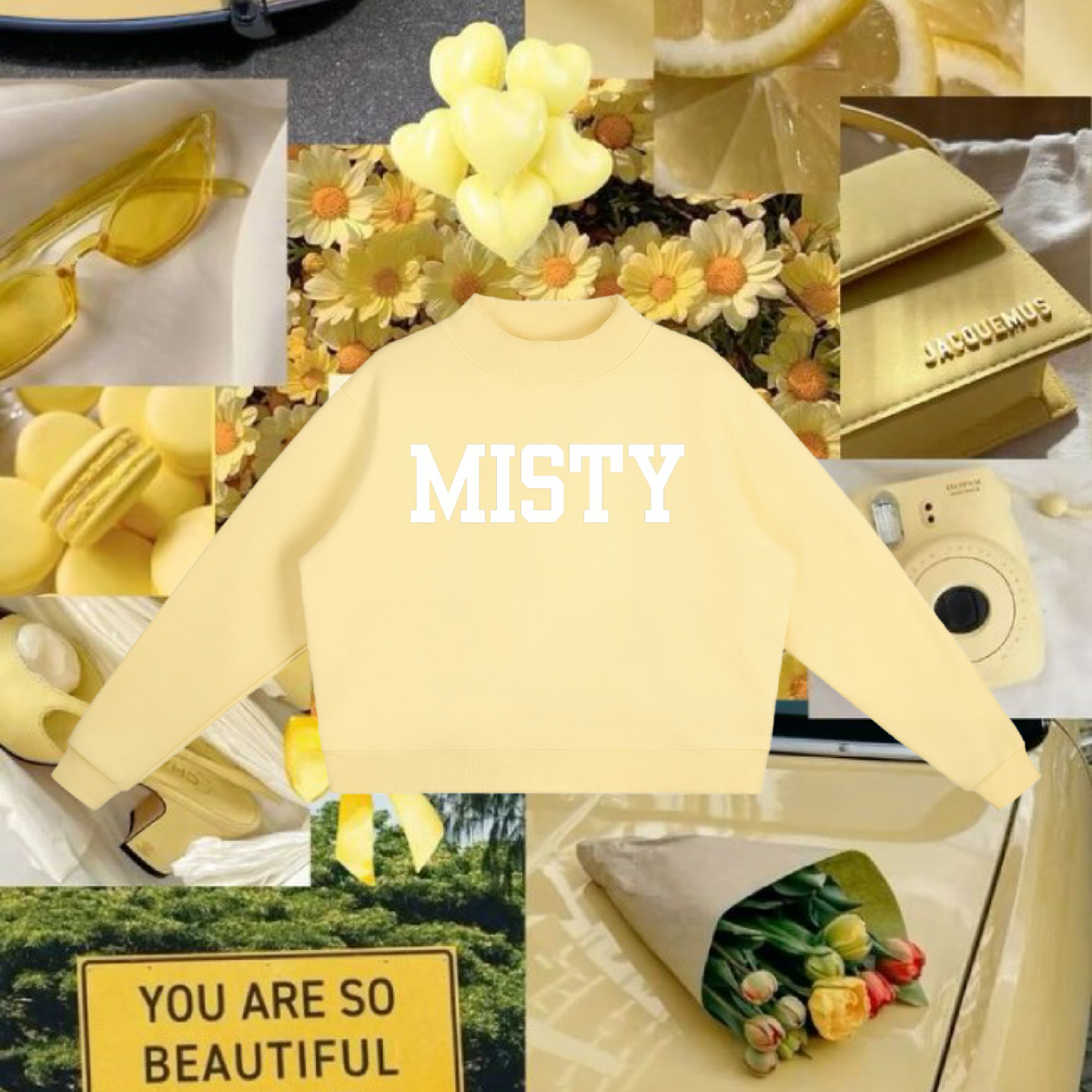 Misty Mockneck Sweatshirt in Yellow (Matching sweatshorts also available)