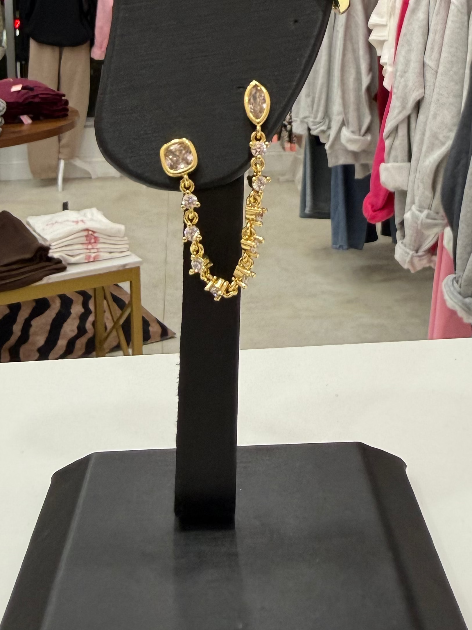 Chain Link Dangle Double Gold Filled Earrings