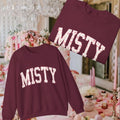 Misty Floral and Bows Graphic Sweatshirt in Wine (Adult/Tweens)