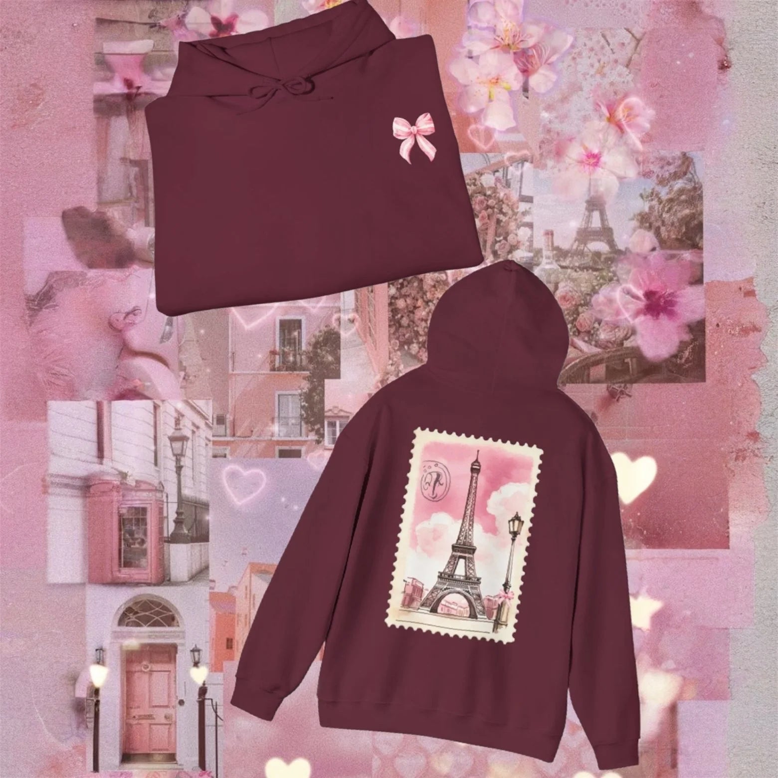 Paris Bow Graphic Sweatshirt (Adult/Tweens)
