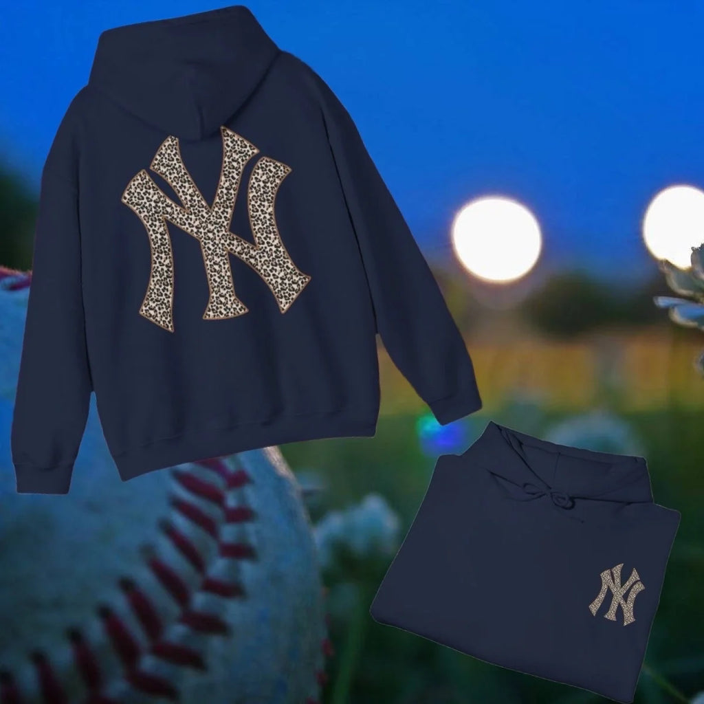 Yankee Inspired Leopard Graphic Sweatshirt in Navy (Adult/Tweens)