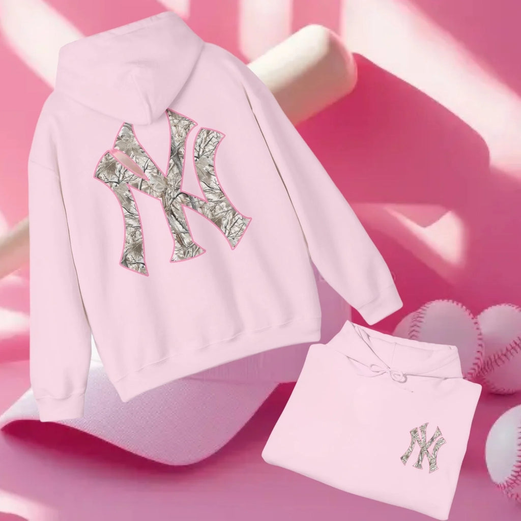 Yankees Inspired Camo Graphic Sweatshirt in Pink (Adult/Tweens)