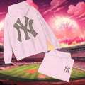 Yankees Inspired Leopard Graphic Sweatshirt in Pink (Adult/Tweens)