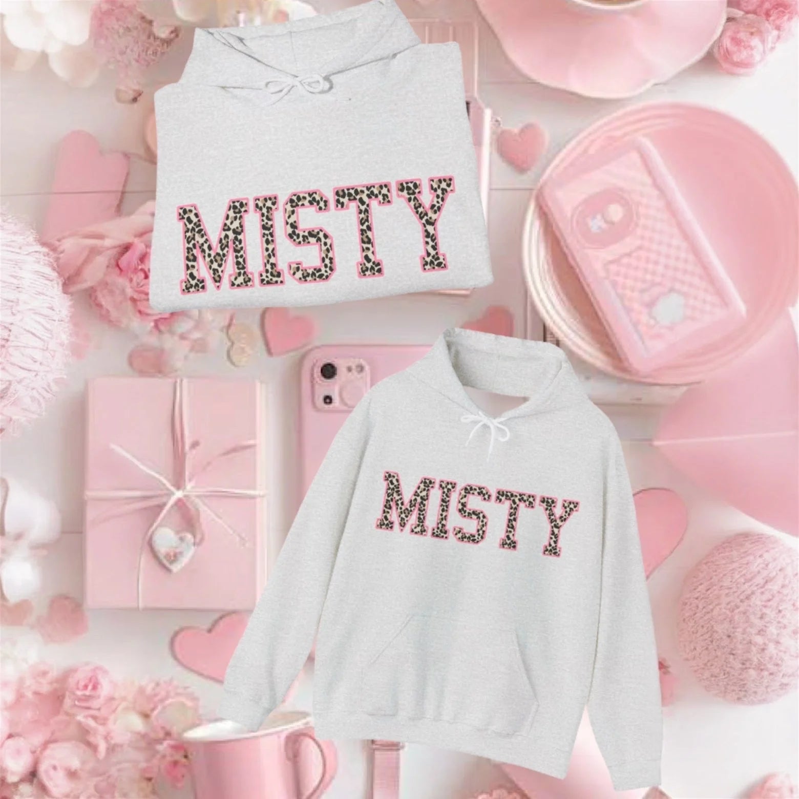 Misty Leopard Graphic Sweatshirt (Adult/Tweens)