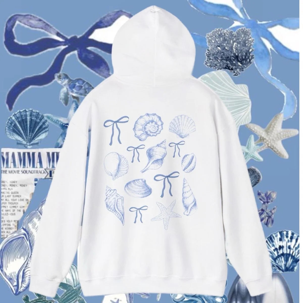 Seashells + Bows Graphic Sweatshirt (Adult/Tweens)