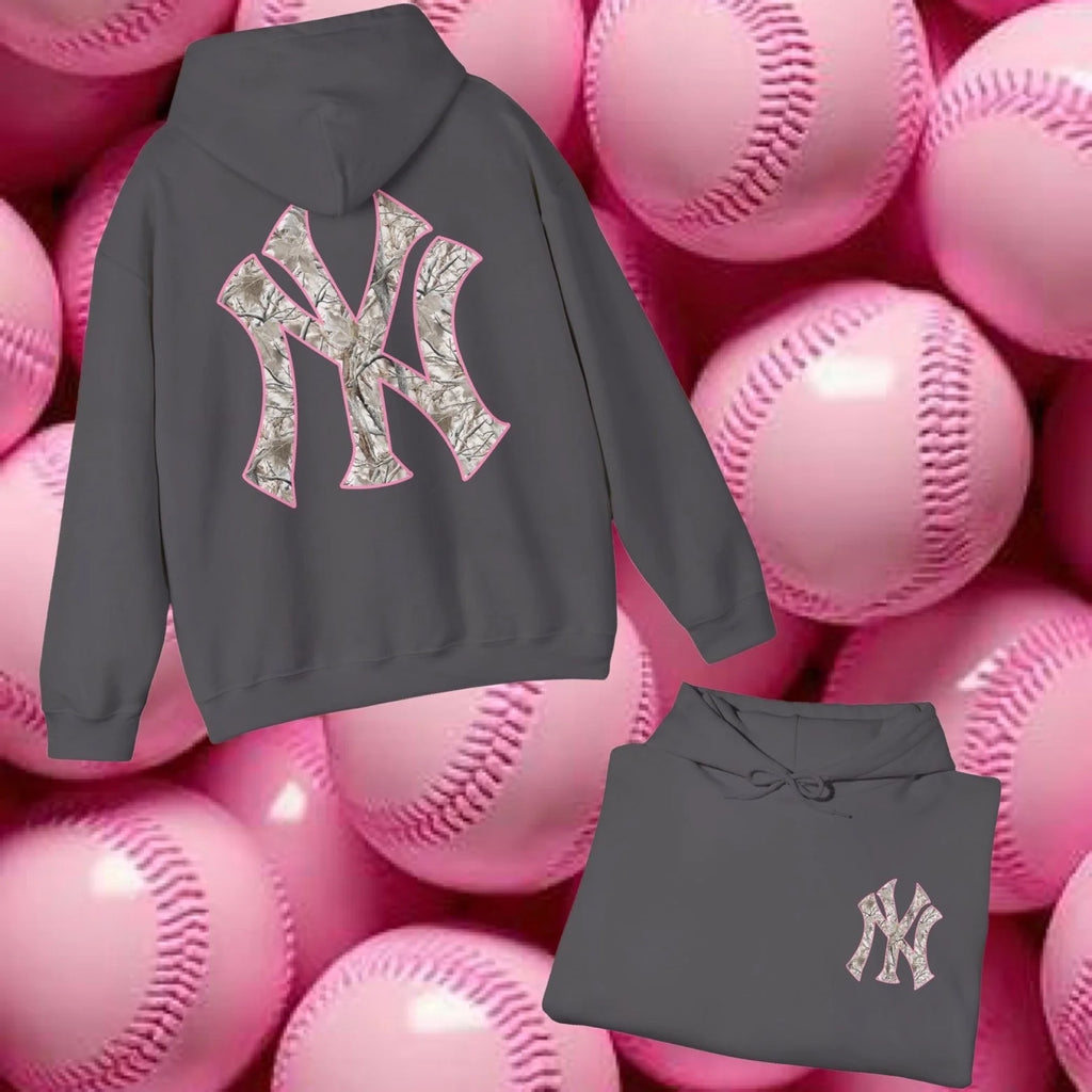 Yankees Inspired Camo Graphic Sweatshirt in Charcoal (Adult/Tweens)