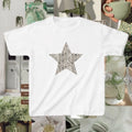 Camo Star Graphic Baby Tee in White (Adult/Tweens)