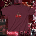 Maroon Cherries Baby Tee (Adult/Tweens)