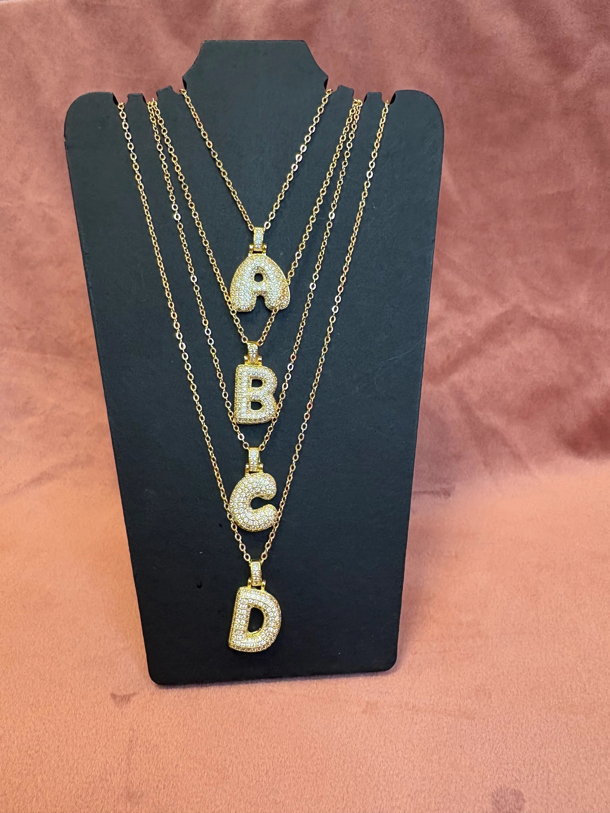 Bubble Initial - Gold Filled Necklace