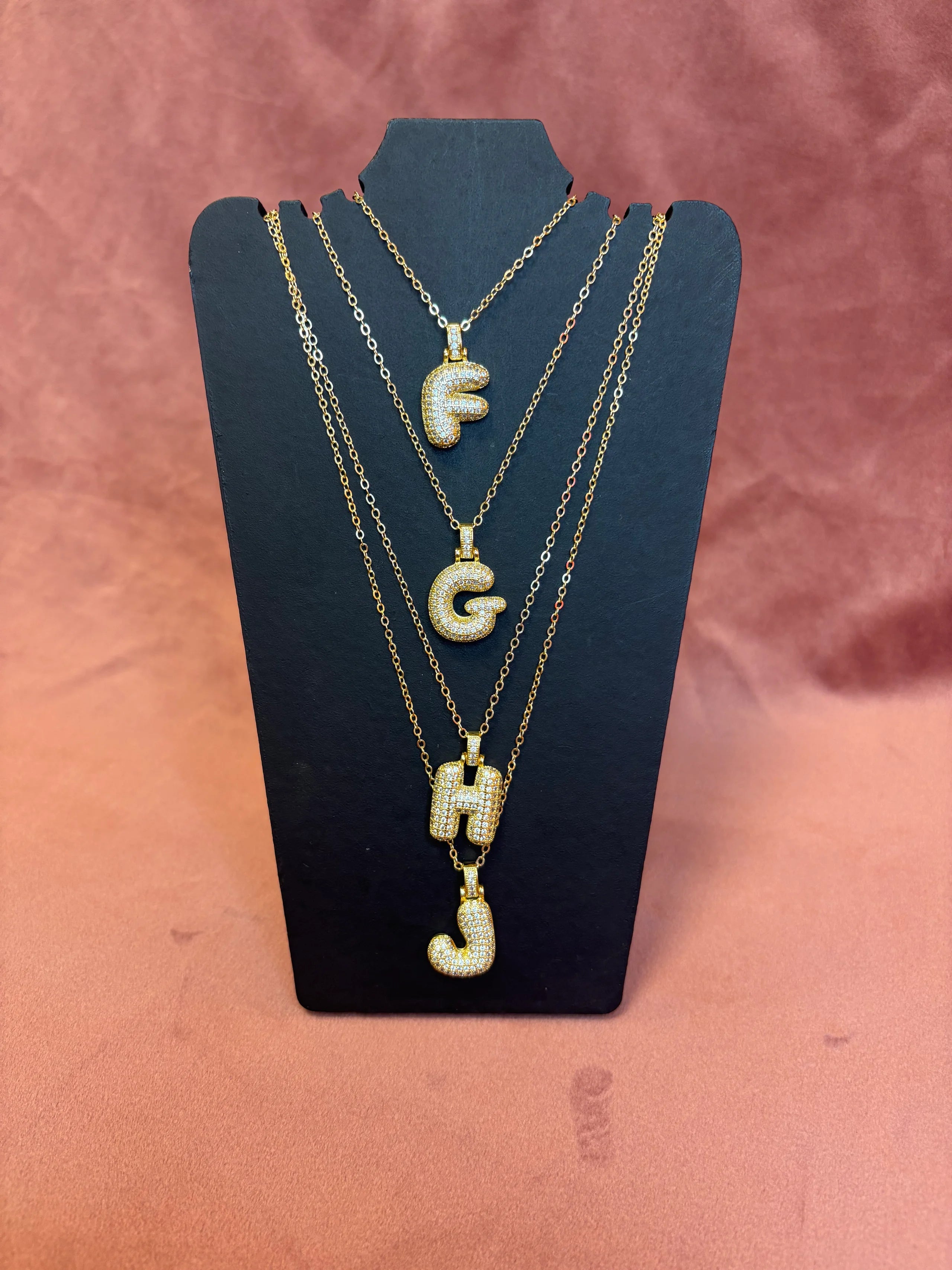 Bubble Initial - Gold Filled Necklace
