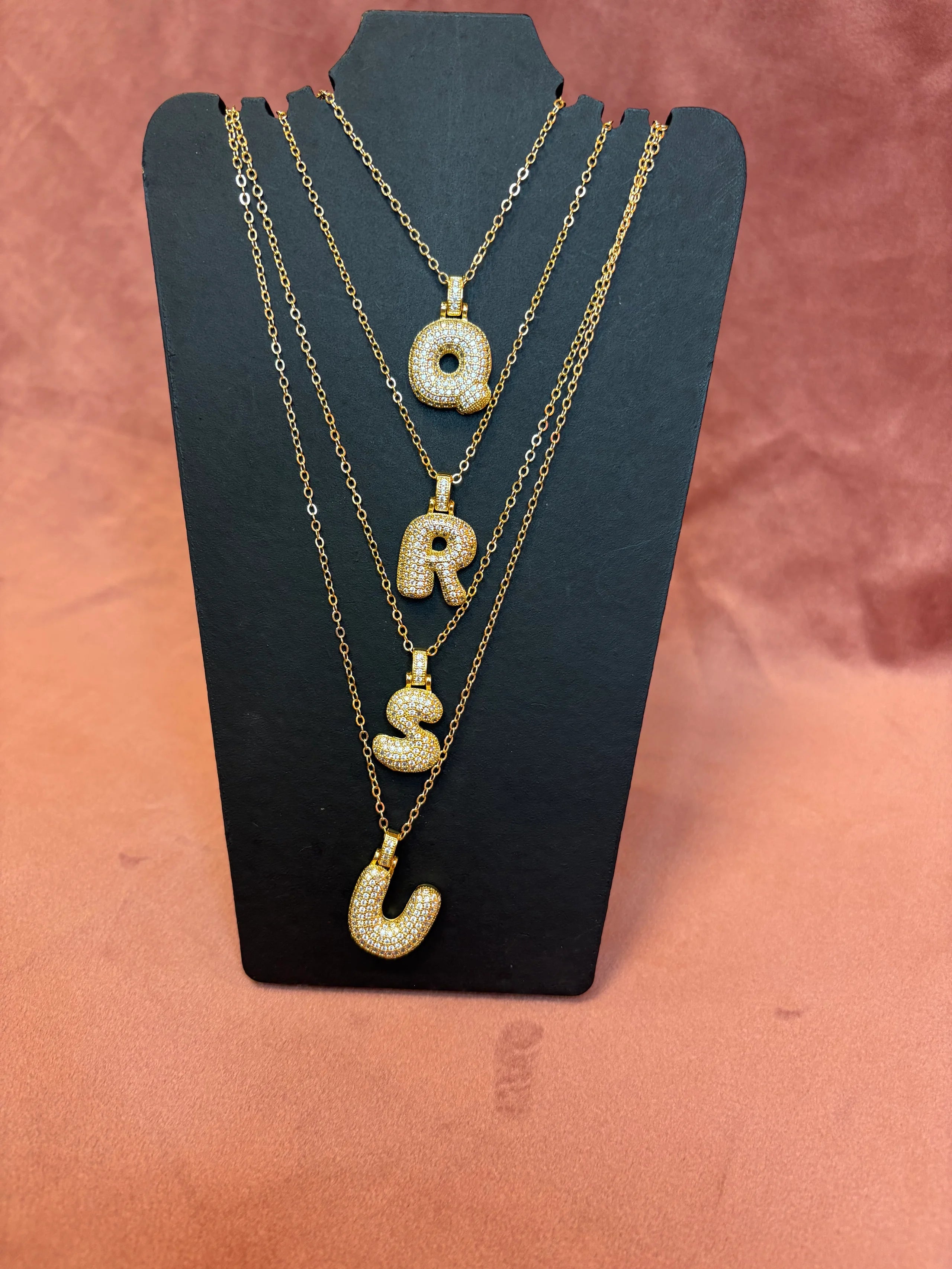 Bubble Initial - Gold Filled Necklace