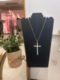 Large Cross with CZ Gold Filled Necklace