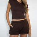Low Rise Sweatshorts in Chocolate Brown (TicToc)