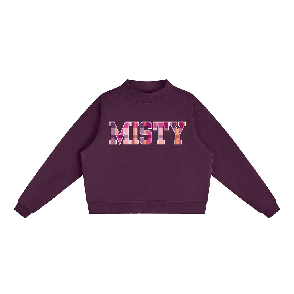 Misty Plaid Mockneck Sweatshirt