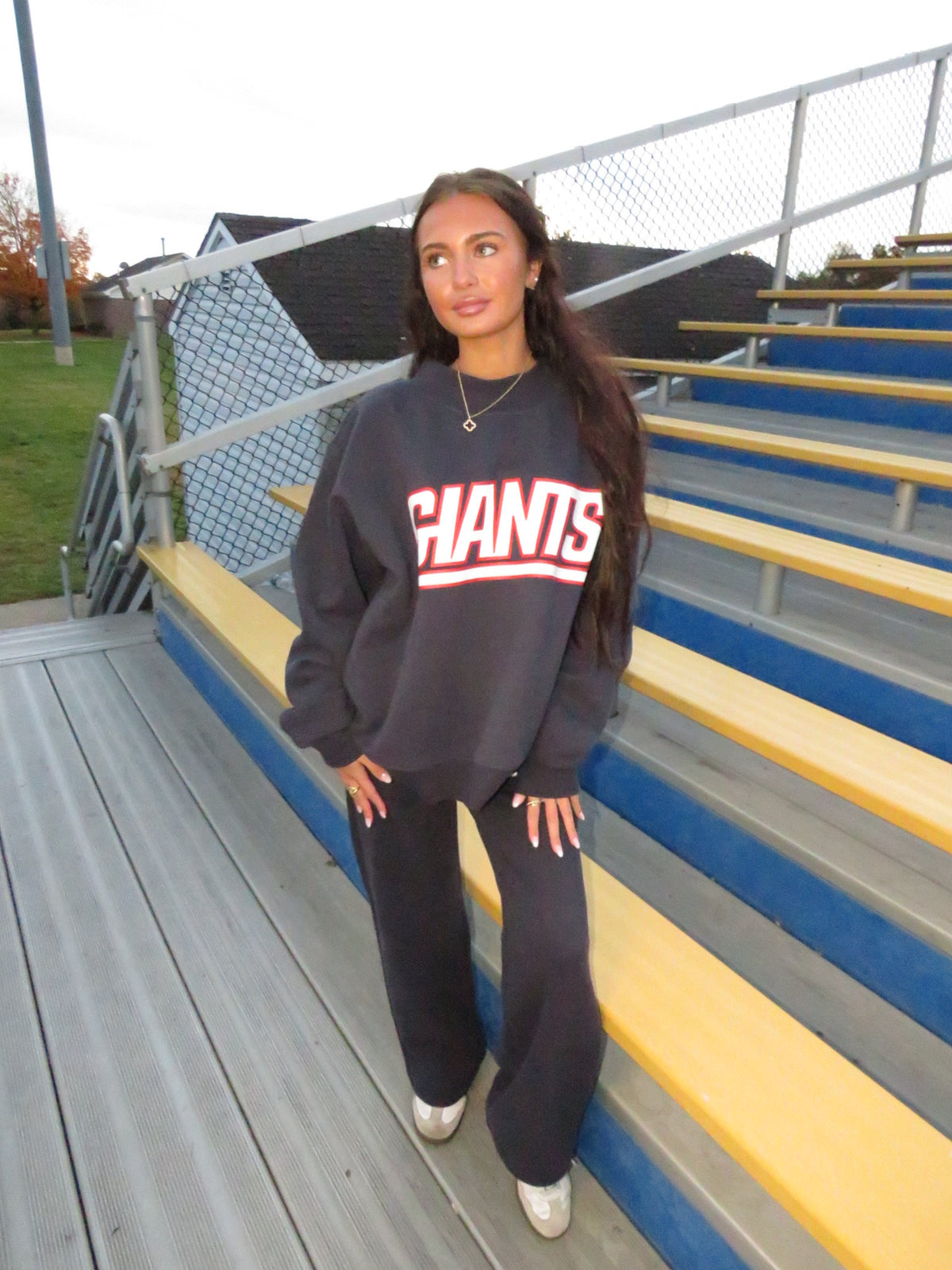 Giants Inspired Mockneck Sweatshirt (Matching sweatpants also available)