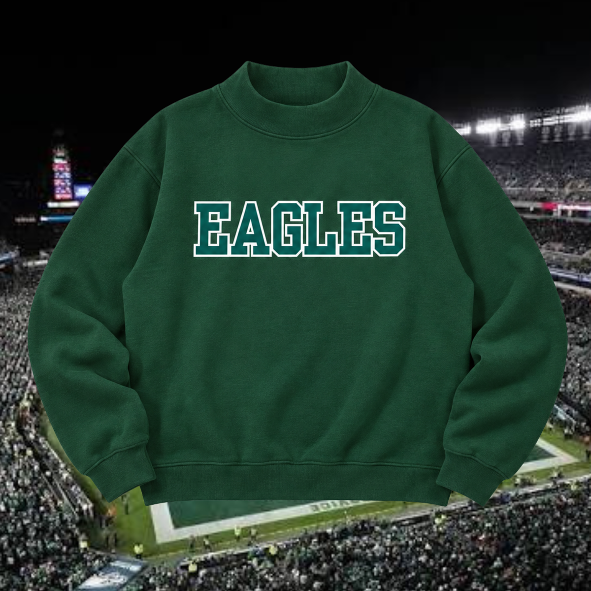 Eagles Inspired Mockneck Sweatshirt (Matching sweatpants also available)